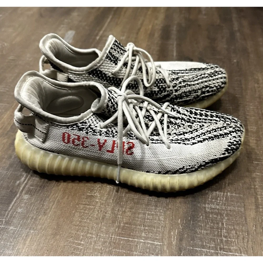 Adidas Yeezy Boost 350 V2 Zebra White Black Red CP9654 Mens Size 7